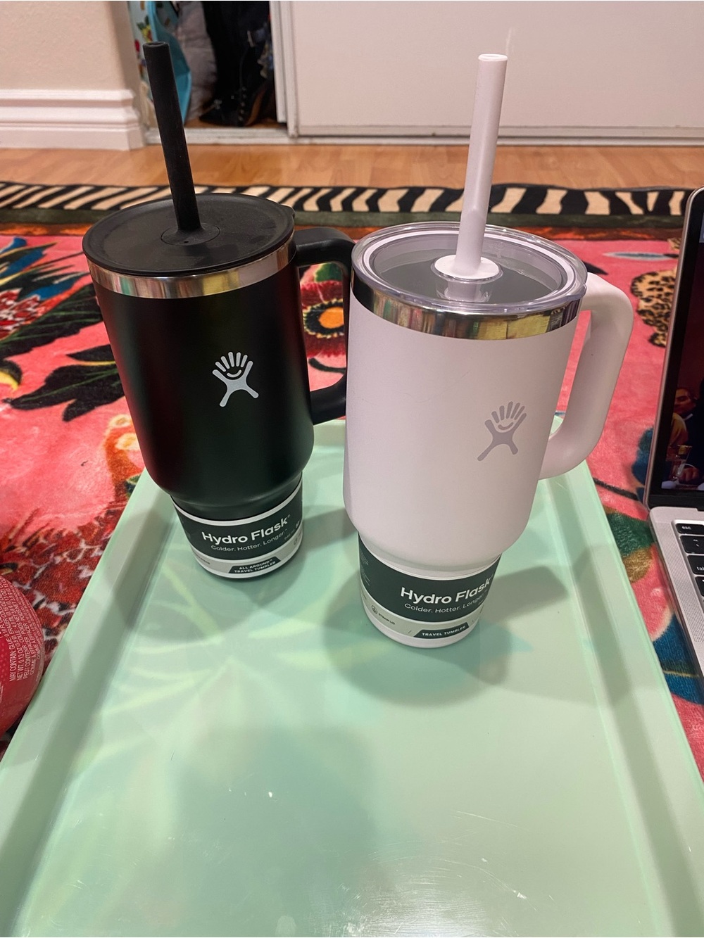 Hydro Flask with straw- black only